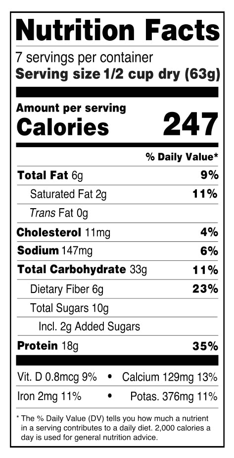 Coconut Blueberry 7 meal pouch and 25 and 50 meal bulk
