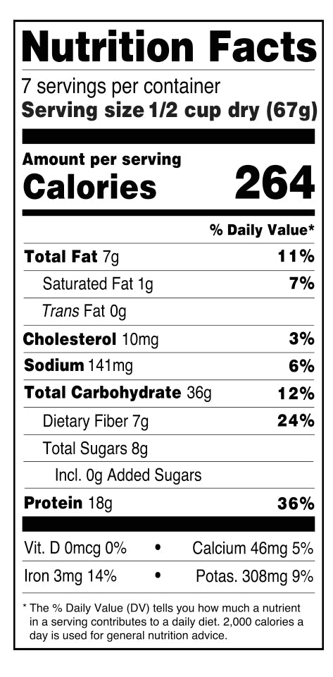 Cherry Chocolate Almond 7 meal pouch and 25 and 50 meal bulk
