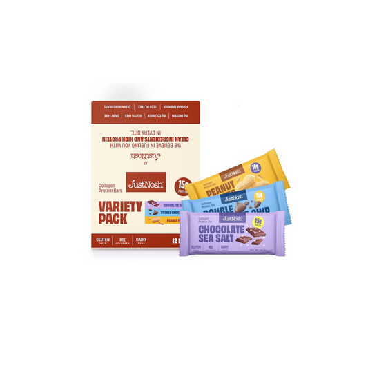 JustNosh Chocolate Lover’s Variety Pack – Collagen Protein Bars (12 Pack)