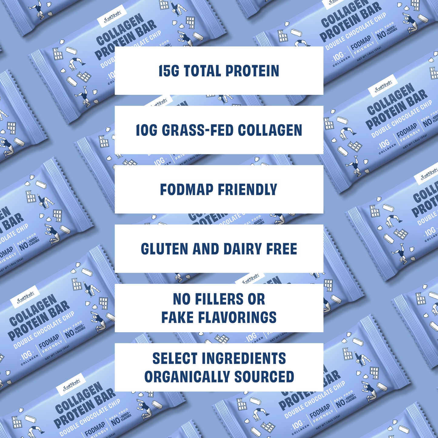 JustNosh Collagen Protein Bars 12ct Double Chocolate Chip