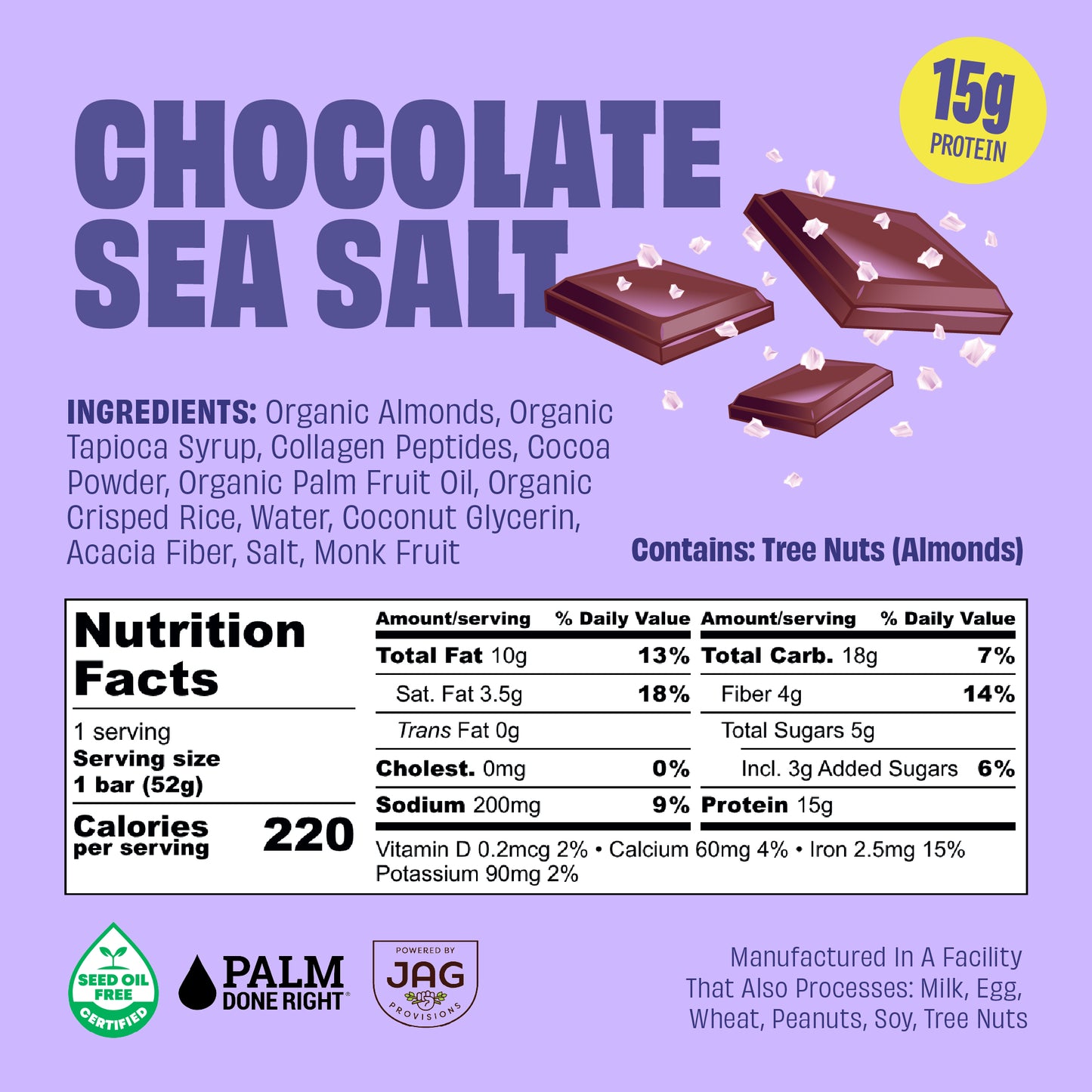 JustNosh Chocolate Lover’s Variety Pack – Collagen Protein Bars (12 Pack)