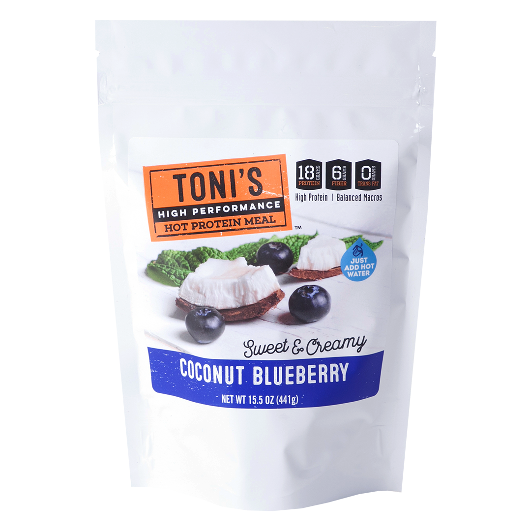 Coconut Blueberry 7 meal pouch and 25 and 50 meal bulk