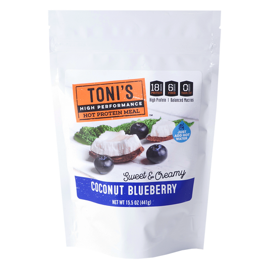 Coconut Blueberry 7 meal pouch and 25 and 50 meal bulk