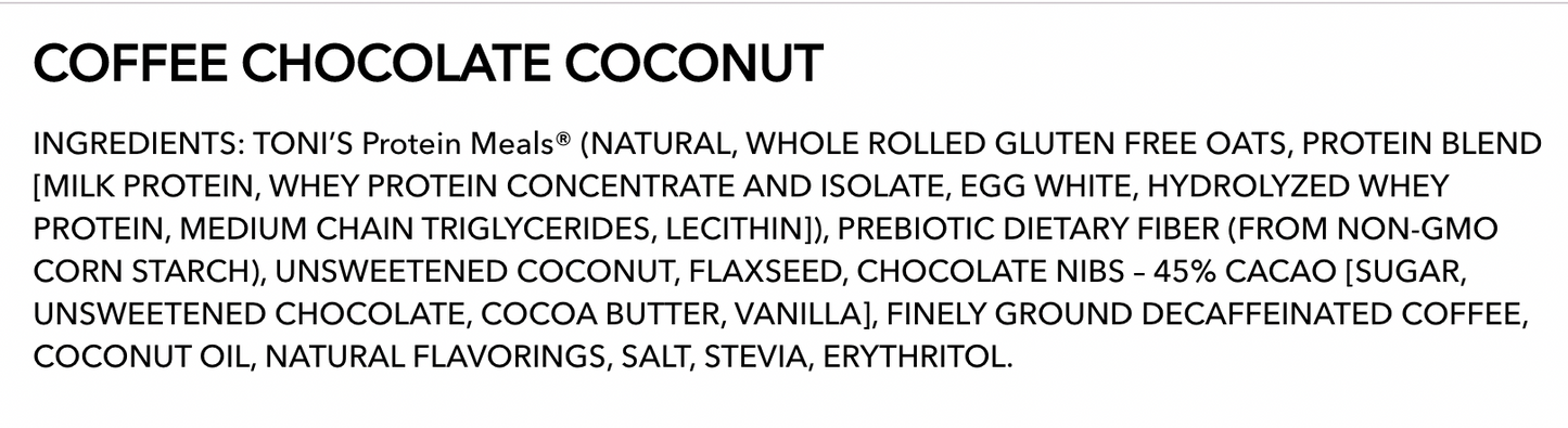 Coffee Chocolate Coconut meal bar 10 pack